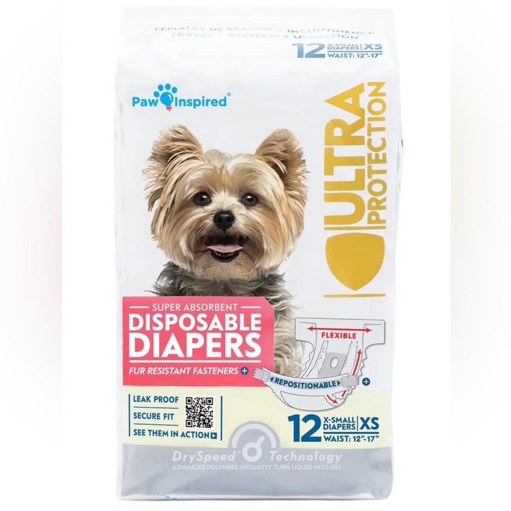 🌟NEW🌟 Paw Inspired Super Absorbent Disposable Diapers - Size XS